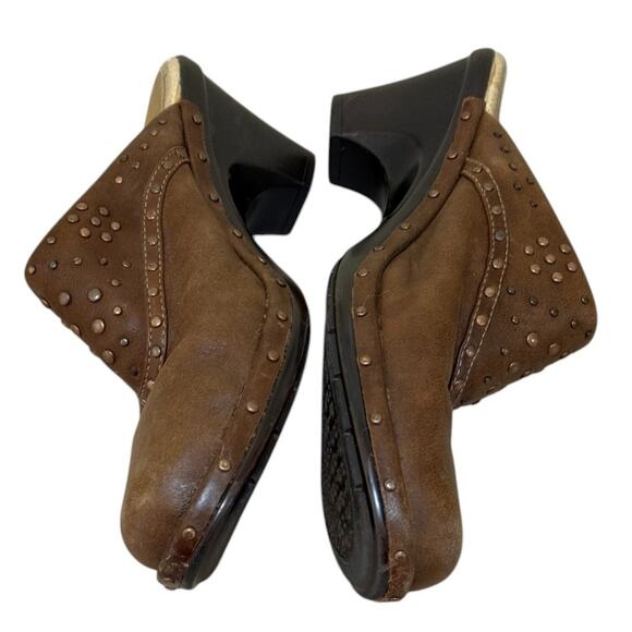 Sofft Mules Women 8 Brown Studded Leather Western‎ Slip On Casual Boho Outdoor - Picture 5 of 8